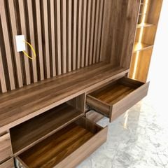 Kệ tivi, kết hợp lam trang trí và tủ rượu 2 bên