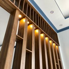 Lam vách ngăn phòng khách và bếp kết hợp tủ tivi - loại bảng lớn 10cmx20cm