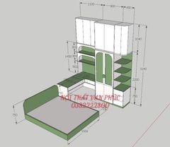 COMBO GIƯỜNG + TỦ QUẦN ÁO + BÀN HỌC