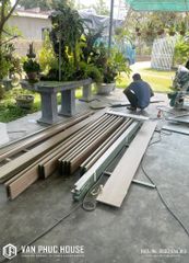 THI CÔNG - BÀN GIAO VÁCH LAM TRANG TRÍ KẾT HỢP TỦ TIVI - ANH THU - X. CAM THÀNH NAM - TP. CAM RANH