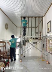 THI CÔNG - BÀN GIAO VÁCH LAM TRANG TRÍ KẾT HỢP TỦ TIVI - ANH THU - X. CAM THÀNH NAM - TP. CAM RANH
