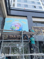 THI CÔNG - BÀN GIAO BẢNG QUẢNG CÁO - NỘI THẤT FULL QUÁN TRÀ SỮA CHẤY - NHA TRANG
