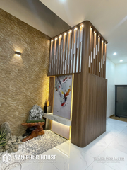 THI CÔNG VÁCH TRANG TRÍ KẾT HỢP LAM THÔNG TẦNG - ANH TRÍ- CAM LỘC - CAM RANH