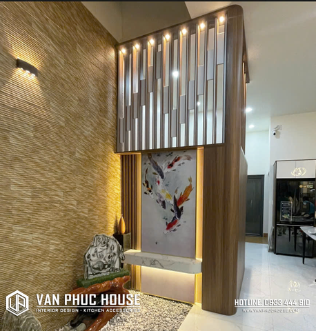 THI CÔNG VÁCH TRANG TRÍ KẾT HỢP LAM THÔNG TẦNG - ANH TRÍ- CAM LỘC - CAM RANH