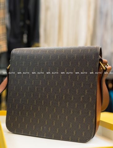  Saint Laurent Logo Coated Canvas Shoulder Bag. 