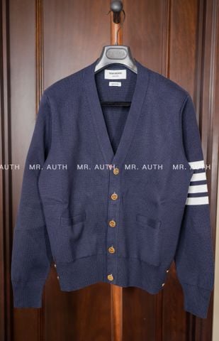  Thom Browne Cotton Crepe V-Neck Cardigan 