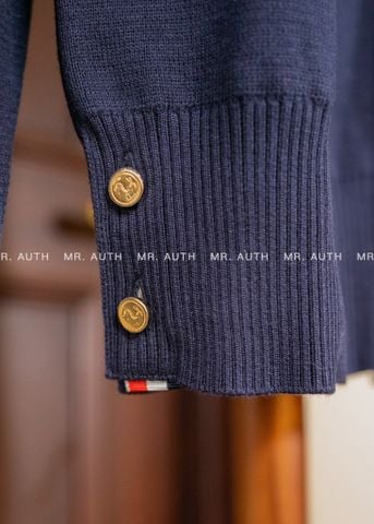  Thom Browne Cotton Crepe V-Neck Cardigan 