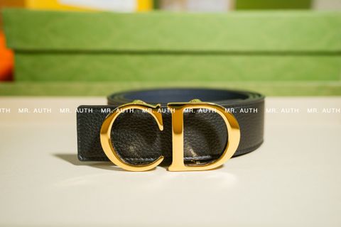  Dior CD Belt Buckle & Reversible Leather Belt 
