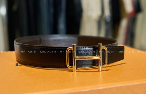  Hermes Royal Belt Buckle & Reversible Leather Strap 32mm 