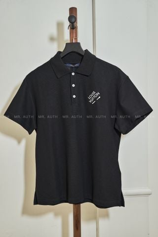  Louis Vuitton Embroidered Signature Short-Sleeved Cotton Polo. 