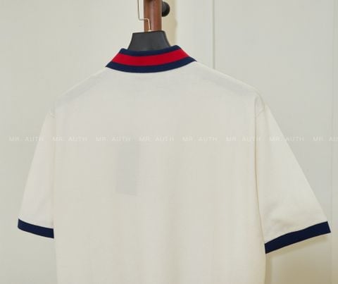 Gucci Cotton Piquet Polo With Web Collar. 