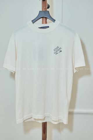  Louis Vuitton Embroidered Signature Short-Sleeved Cotton Crewneck. 