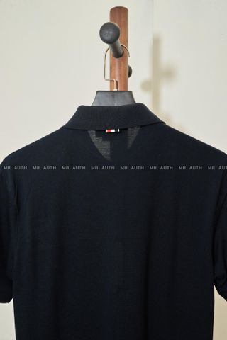  Thom Browne Tricolour Stripe Cotton-Piqué Polo Shirt. 