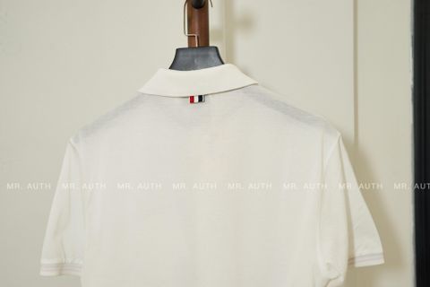  Thom Browne Tricolour Stripe Cotton-Piqué Polo Shirt. 