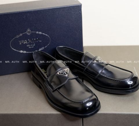  Prada Brushed Leather Loafers. 