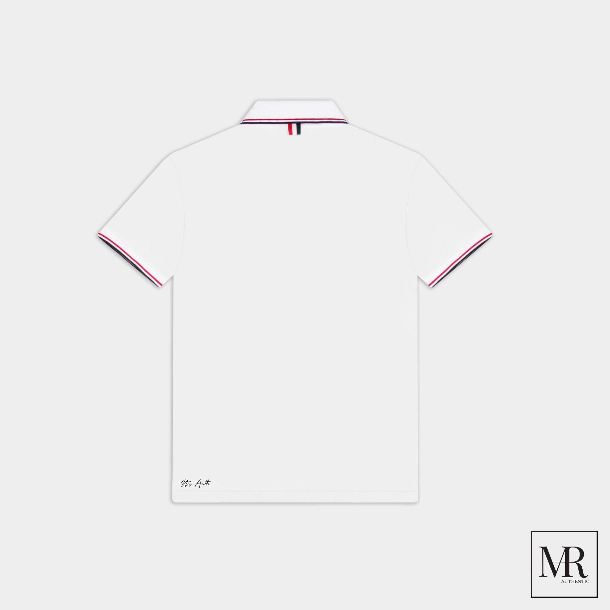 Áo Thom Browne Classic Pique Stripe Short Sleeve Polo.