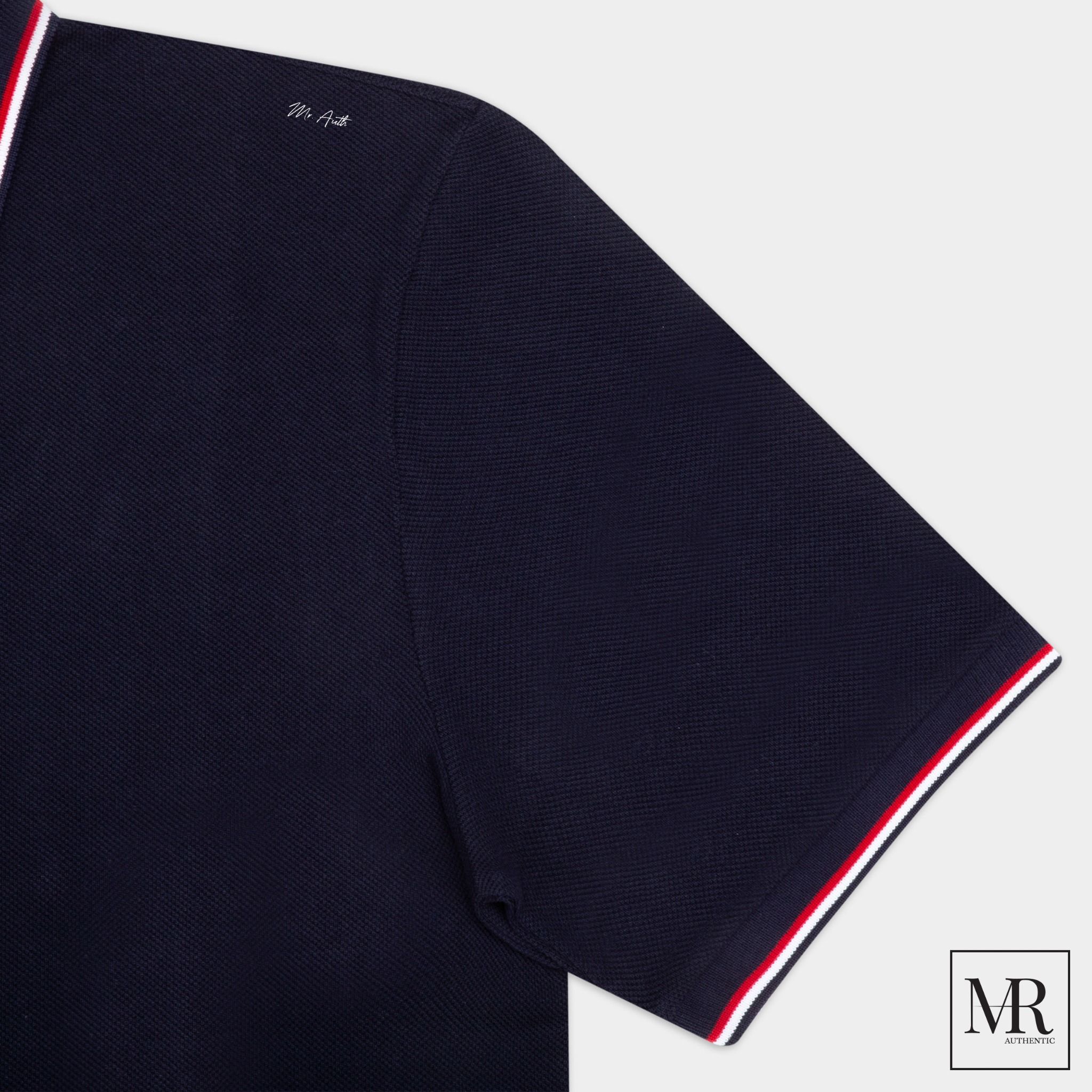 Áo Thom Browne Classic Pique Stripe Short Sleeve Polo.