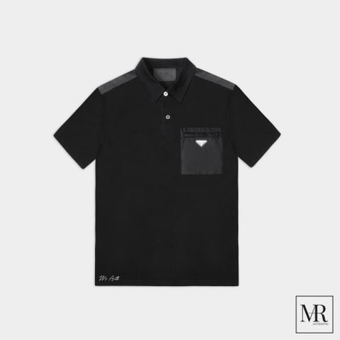  Áo Prada Stretch Cotton Polo Shirt With Nylon Details. 