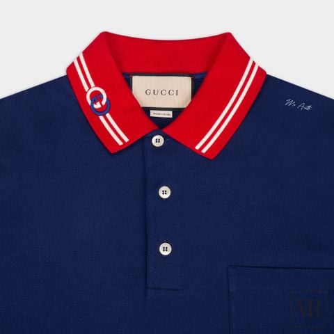  Áo Gucci Cotton piquet polo with Interlocking G. 