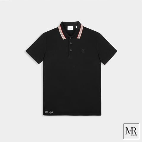  Áo Burberry Icon Stripe Collar Cotton Piqué Polo Shirt. 