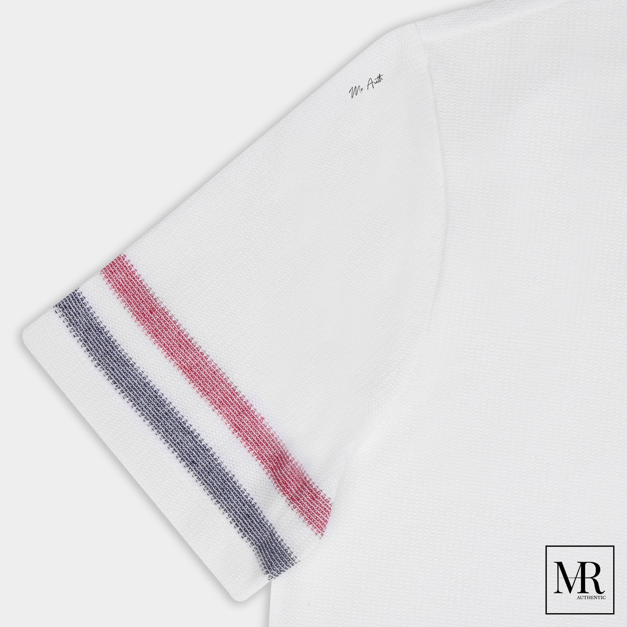 Áo phông Thom Browne Textured Cotton Stripe Short Sleeve Tee.