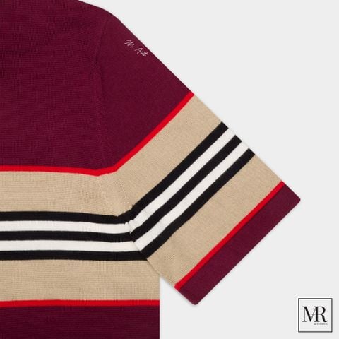  Áo Burberry Striped TB Motif Polo Shirt. 