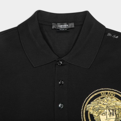  Áo Versace Embroidered Medusa Polo Shirt. 
