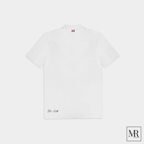  Áo Thome Browne Ribbed Short-Sleeve Polo Shirt. 