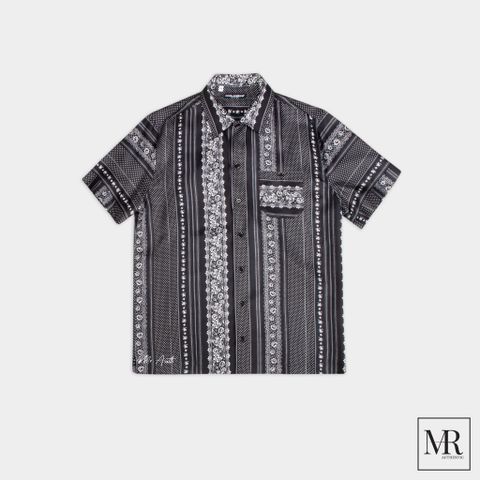  Áo Dolce & Gabbana Geometric Print Silk Bowling Shirt. 