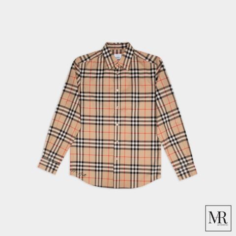  Áo Burberry Check Cotton Poplin Shirt. 