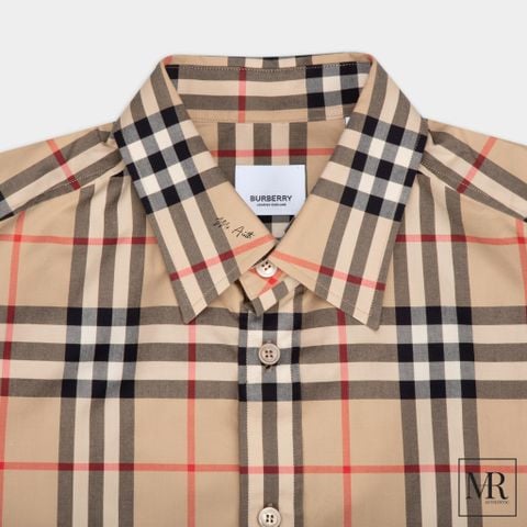  Áo Burberry Check Cotton Poplin Shirt. 