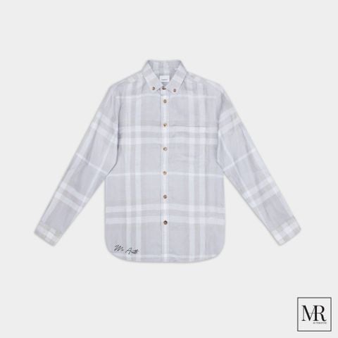  Áo Burberry Checked Linen Shirt. 