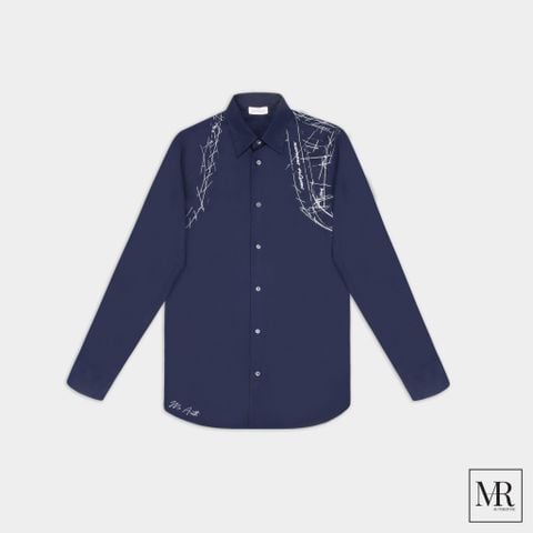  Áo Alexander McQueen Harness-Print Long-sleeve Shirt. 