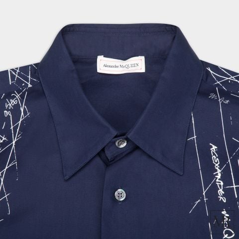  Áo Alexander McQueen Harness-Print Long-sleeve Shirt. 
