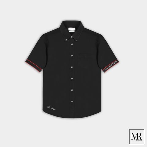  Áo Alexander Mcqueen Selvedge Logo Tape Polo in Black 