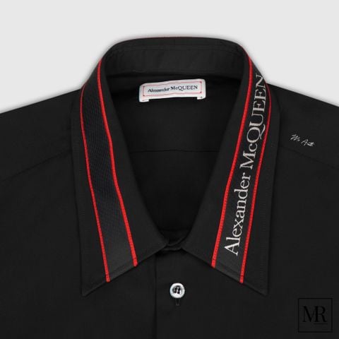  Áo Alexander Mcqueen Logo-Jacquard Cotton-Blend Poplin Shirt 
