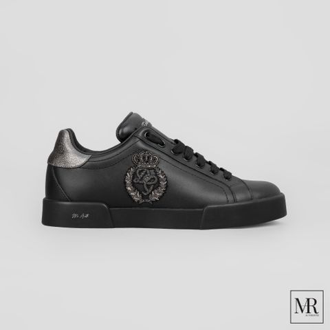  Giày Dolce & Gabbana Calfskin Nappa Portofino Sneakers With Crown Patch. 