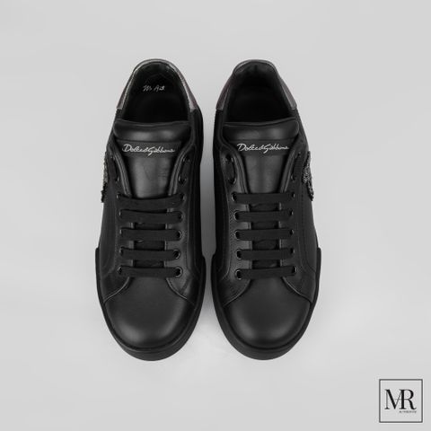  Giày Dolce & Gabbana Calfskin Nappa Portofino Sneakers With Crown Patch. 