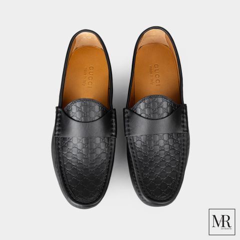  Giày Gucci Black Leather Driver. 
