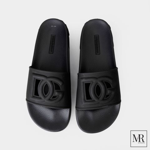  Dép Dolce & Gabbana Rubber Beachwear Slides with DG Millennials Logo. 