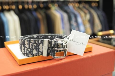  Dior Beige and Black Dior Oblique Jacquard with Black Grained Belt 