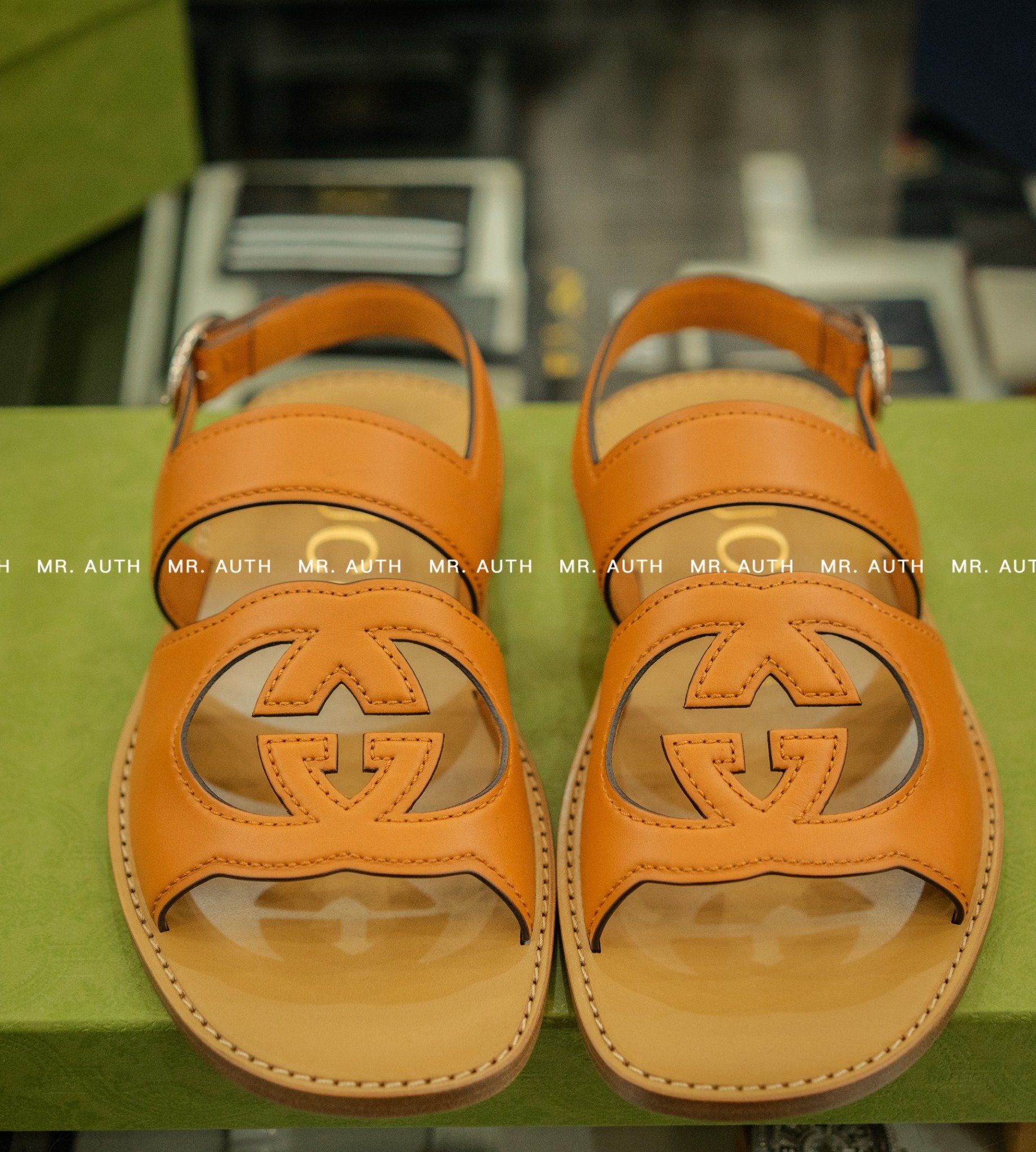 Gucci Brown Leather Sandal