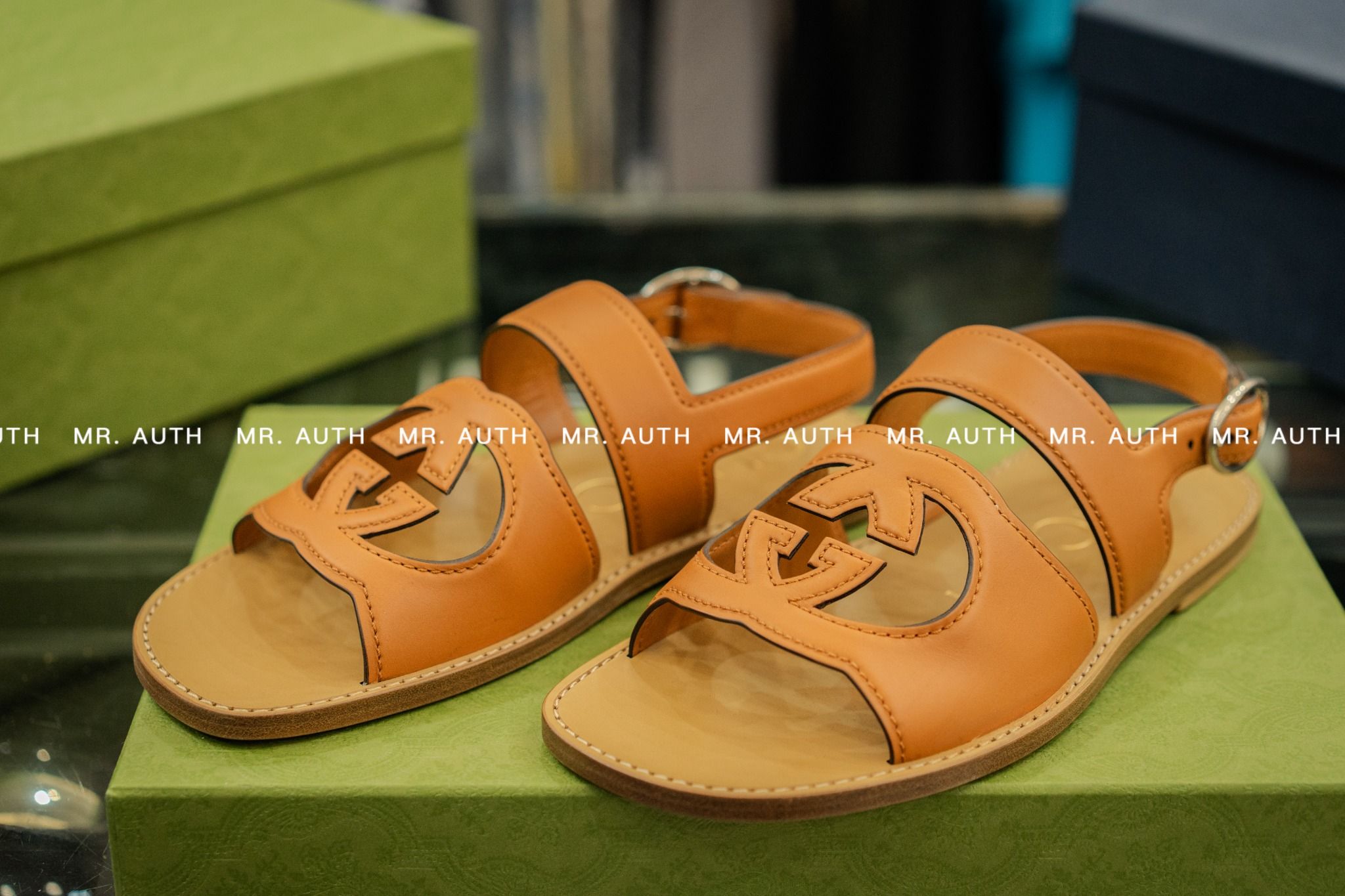 Gucci Brown Leather Sandal