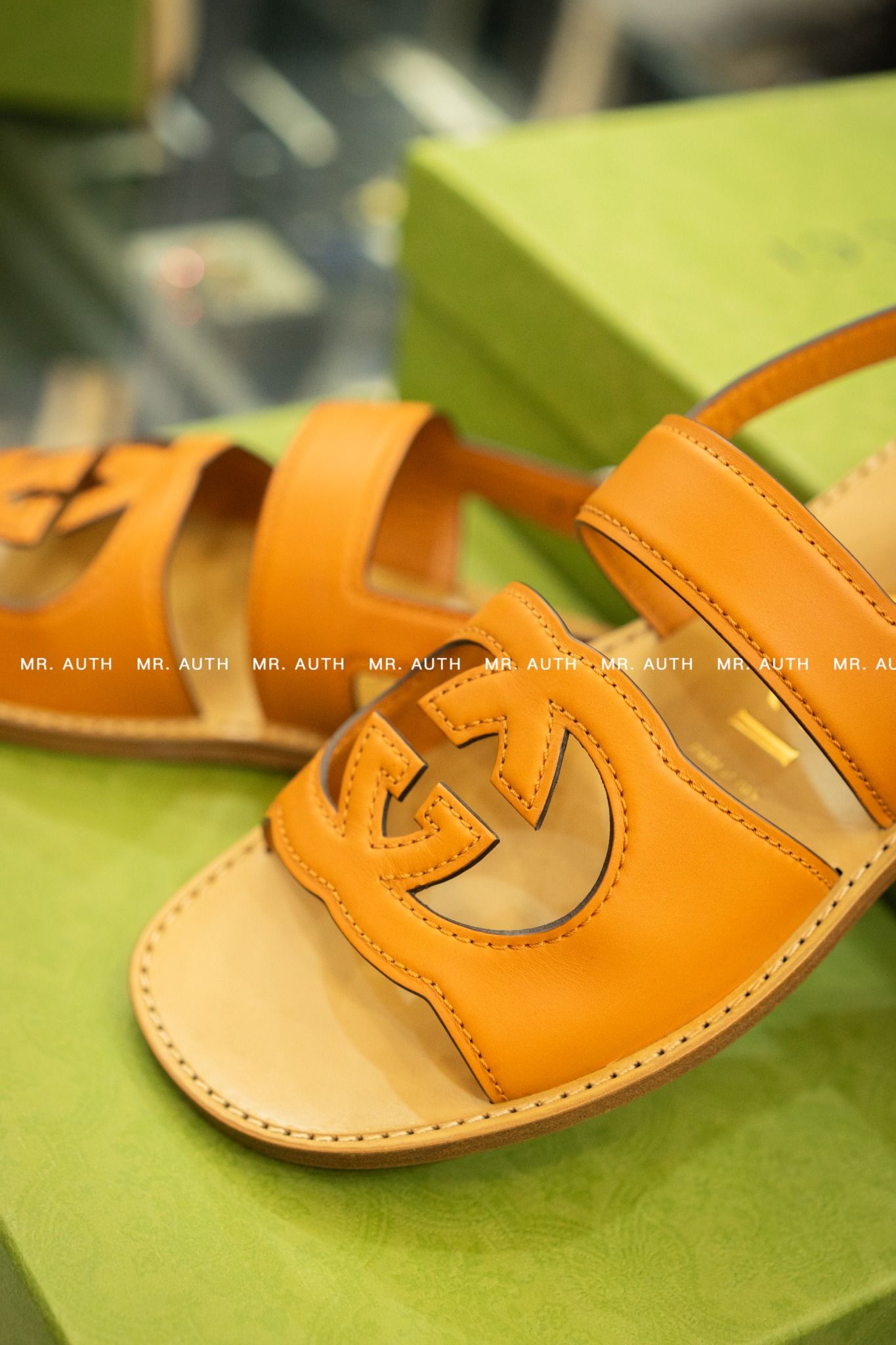 Gucci Brown Leather Sandal