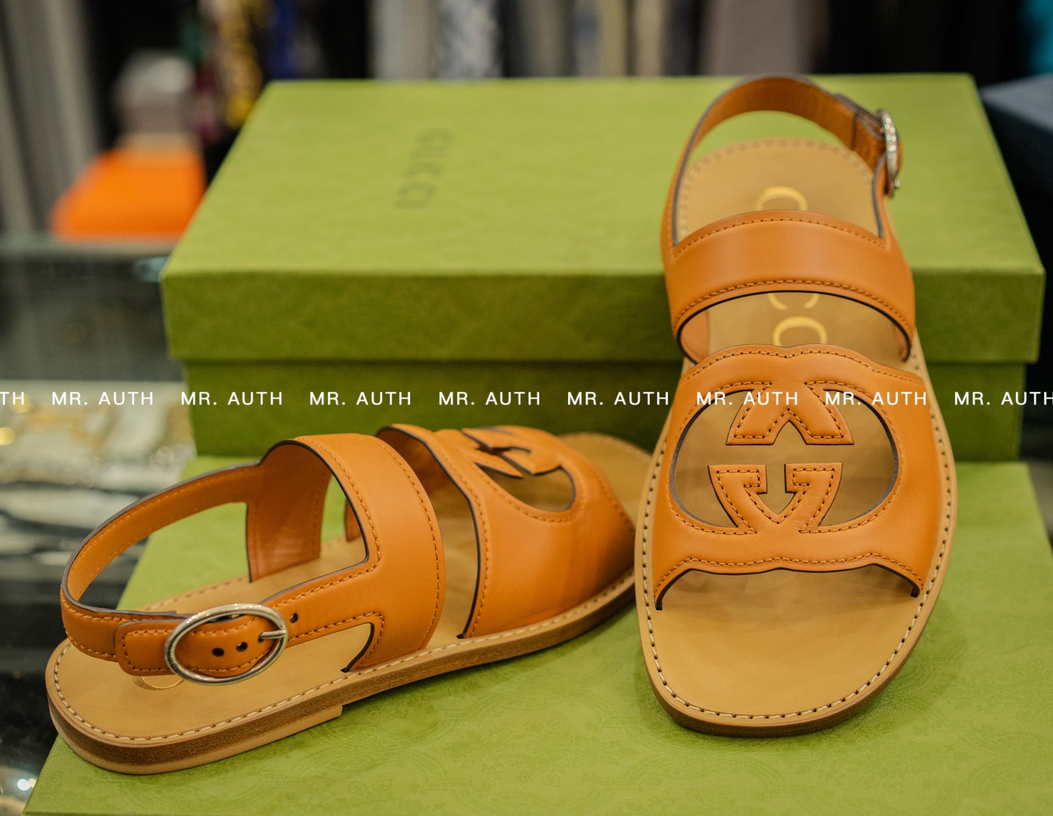 Gucci Brown Leather Sandal