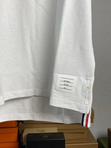  Áo Thom Browne RWB Stripe Cotton Polo Shirt. 