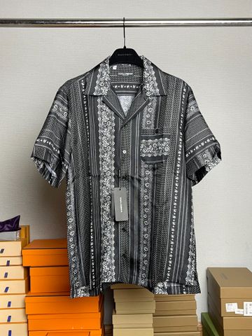  Dolce & Gabbana Geometric Print Silk Bowling Shirt 