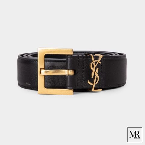  Thắt lưng YSL Cassandre Belt With Square Buckle In Grained Leather 