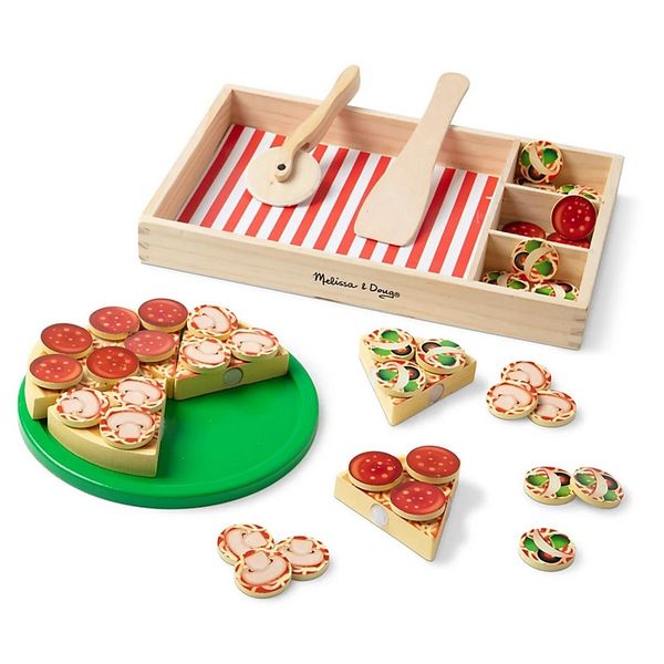 23win08 com pizza bằng gỗ Melissa & Doug Pizza Party Wooden Play Food Set