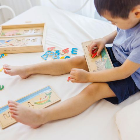  B0007Y4DLG - Melissa & Doug See & Spell Wooden 64 Letters 